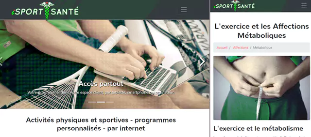 iSport-Santé - aperçu du site