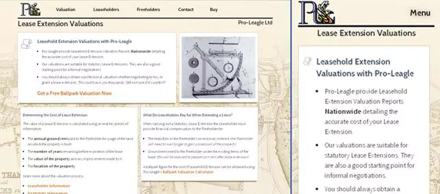 Freehold Valuation - aperçu du site