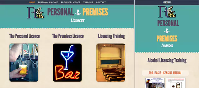 Personal and Premises Licences - aperçu du site