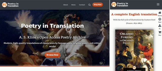 Poetry in Translation site preview